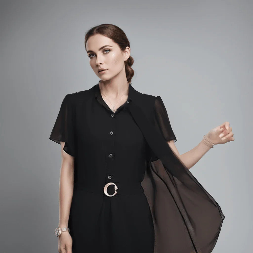 Conjunto Abravanel™ de Camisa com Cardigã Sobreposto + Calça Alfaiataria / Elegância Atemporal para a Mulher Moderna! - ModernLar