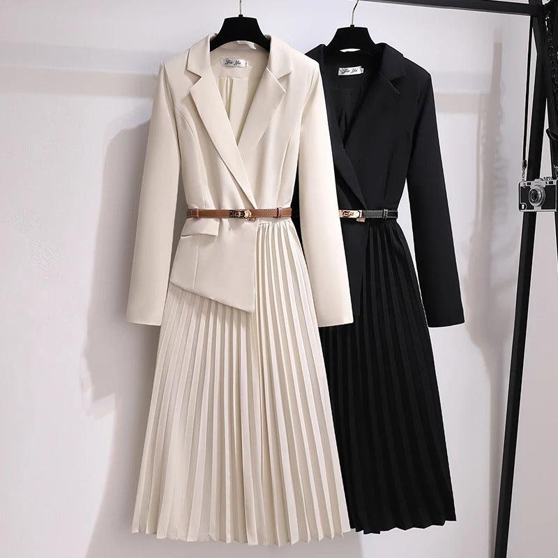 Vestido Estilo Blazer Garibaldi™ Corte plissado / Vestindo a Nobreza Moderna! - ModernLar