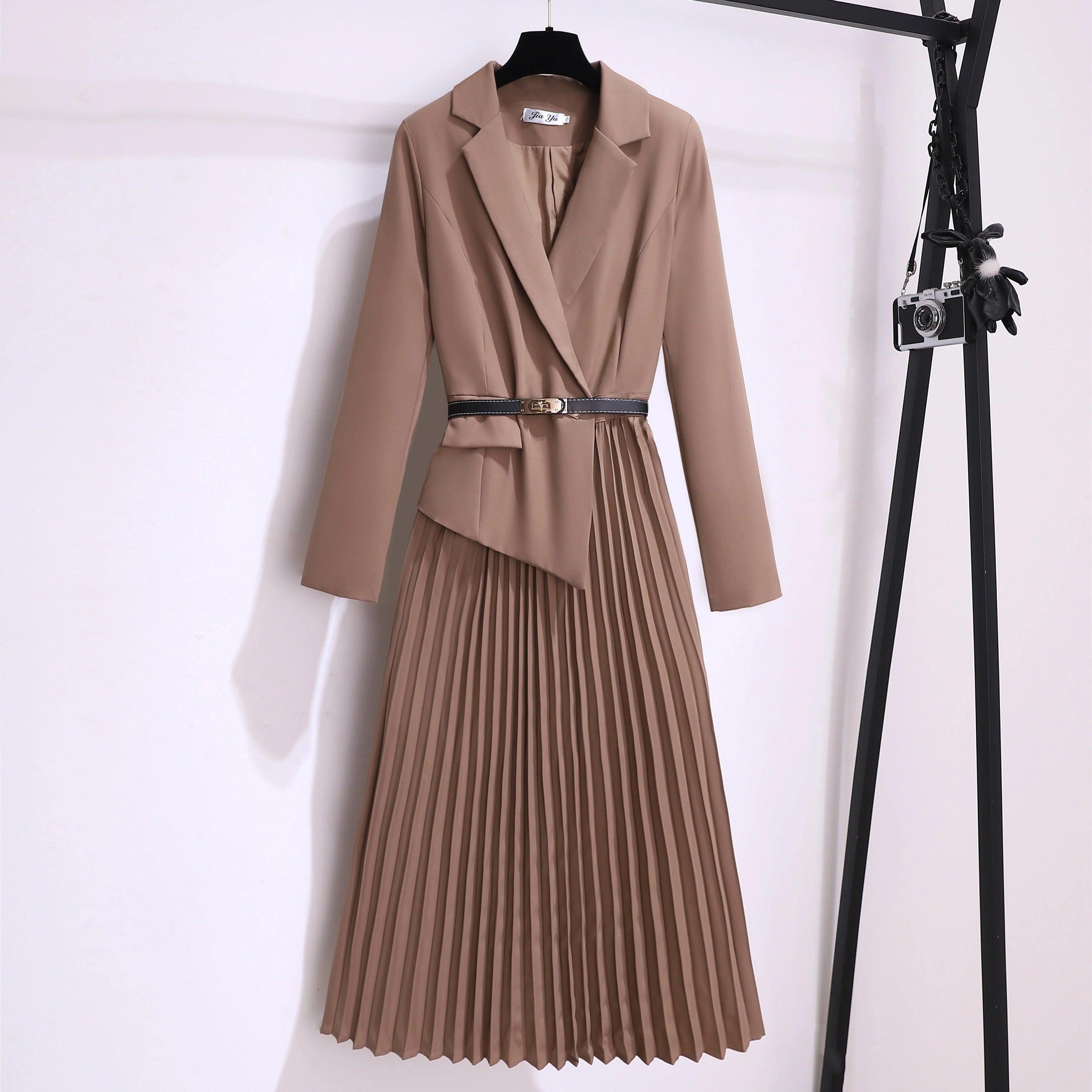 Vestido Estilo Blazer Garibaldi™ Corte plissado / Vestindo a Nobreza Moderna! - ModernLar