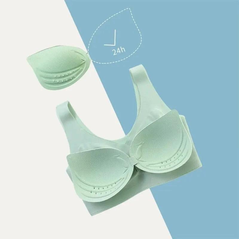 (Promoção Compre 2, Leve 3 ) Sutiã sem Costura Invisible 5D em Seda Gelo: Conforto que Não Machuca, Frescor que Permanece! - ModernLar