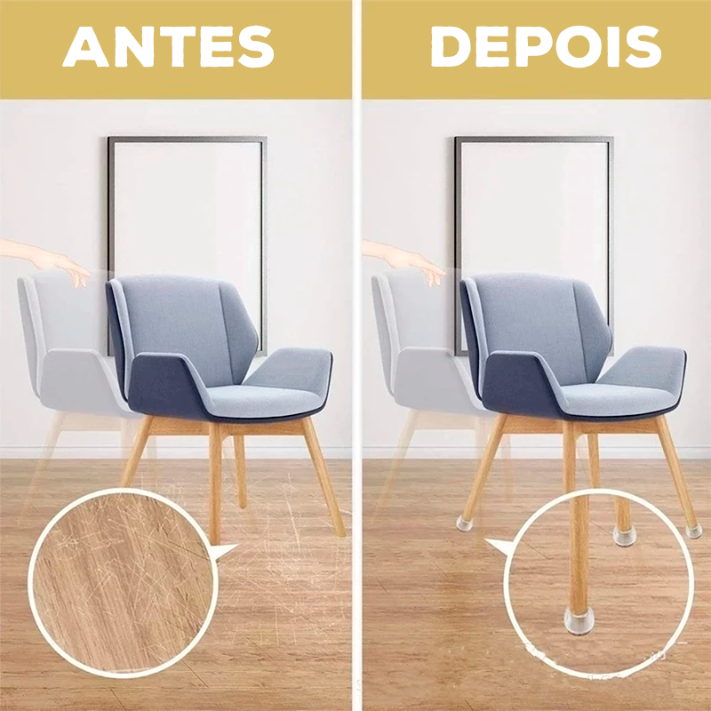 Protetor de Cadeira SilenceFit™ com Tecnologia Antirrisco e Antirruído / Preserve o Chão da Sua Casa e Prolongue a Vida Útil dos Seus Móveis
