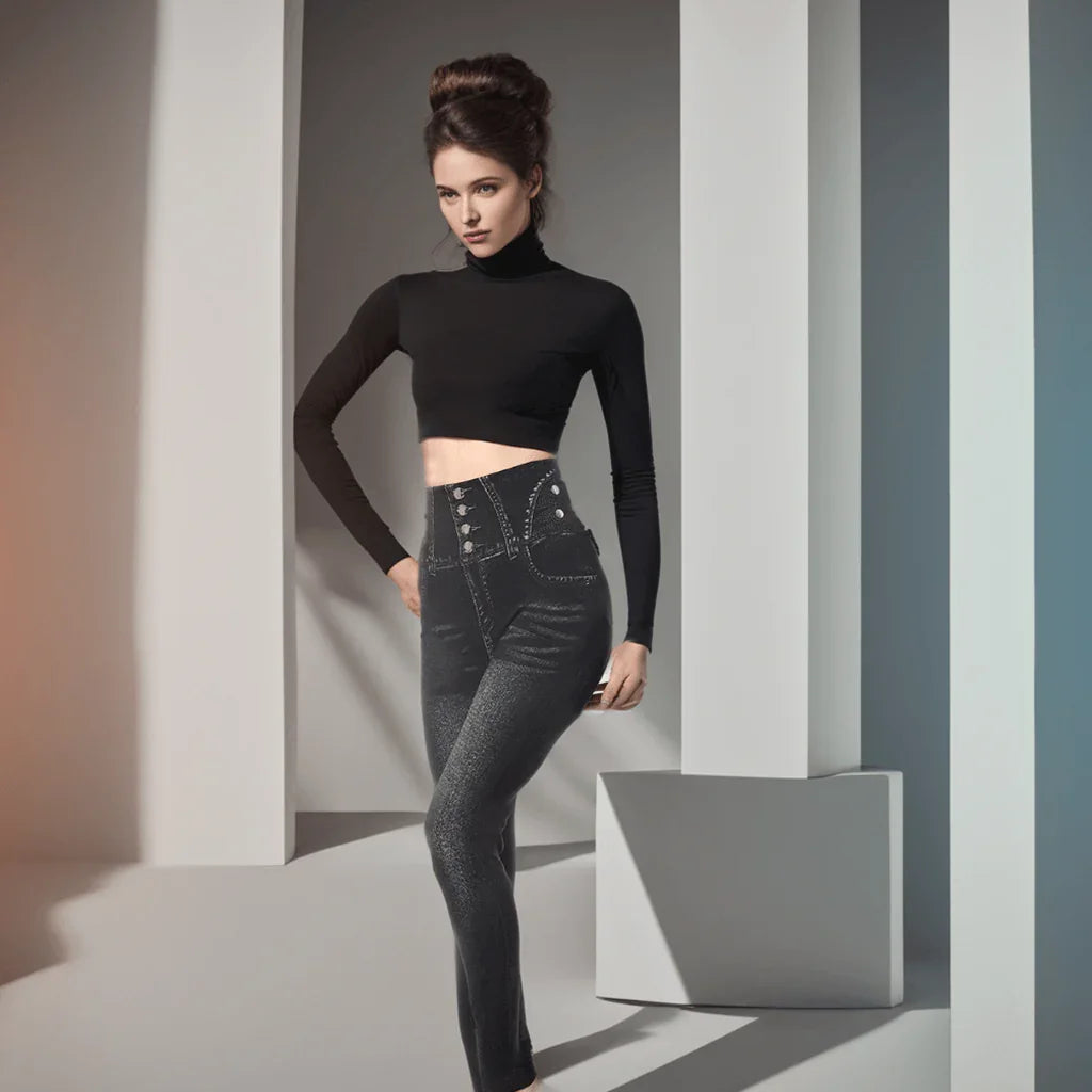 Calça Jeans de Lycra La Belle / A Única com Cintura Alta e Efeito Modelador para uma Elegância Incomparável! - ModernLar