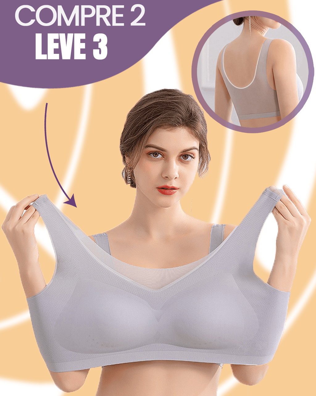 (Promoção Compre 2, Leve 3 ) Sutiã sem Costura Nina em Seda Gelo: Conforto que Não Machuca, Frescor que Permanece! - ModernLar