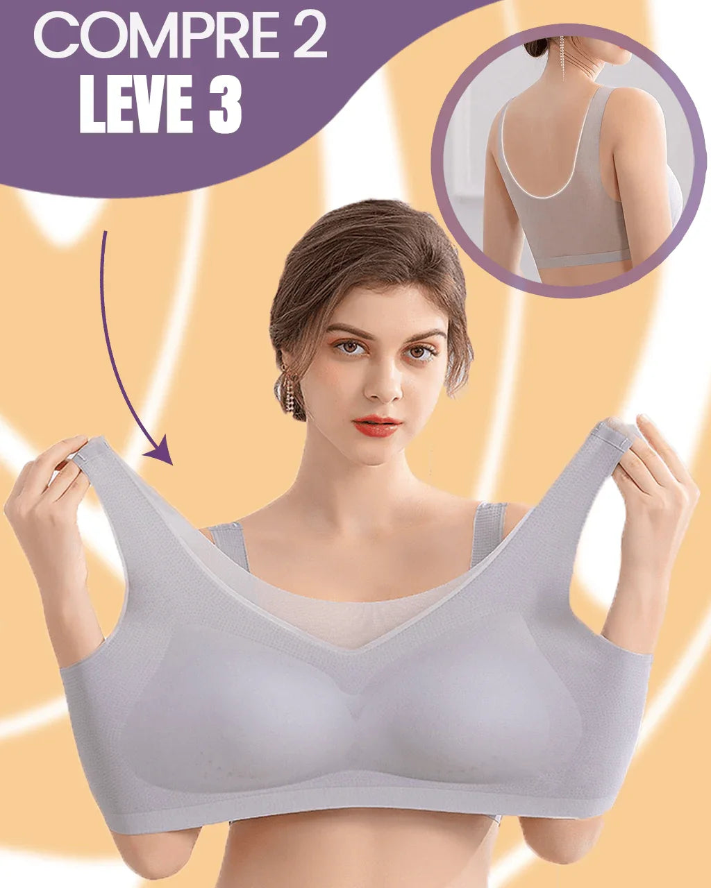 (Promoção Compre 2, Leve 3 ) Sutiã sem Costura Nina em Seda Gelo: Conforto que Não Machuca, Frescor que Permanece! - ModernLar