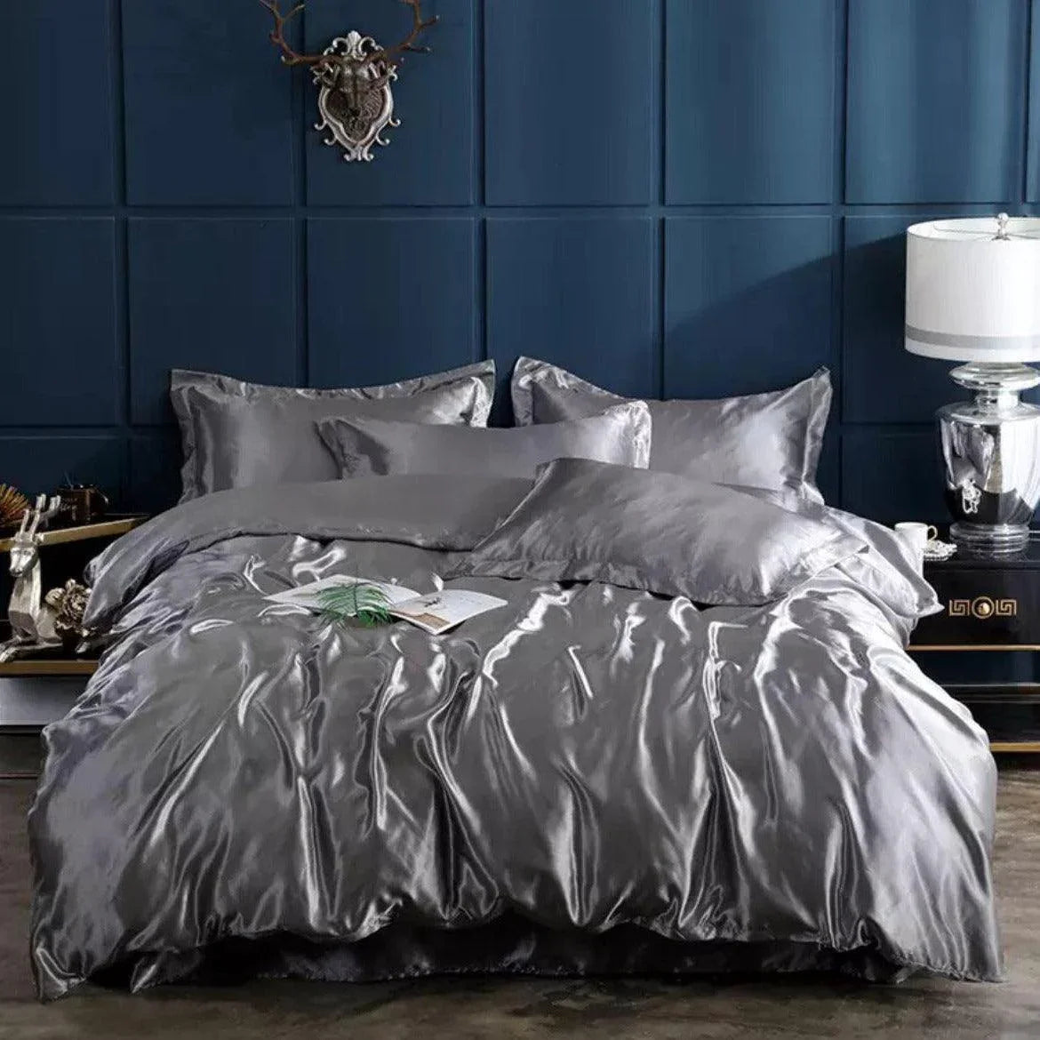 Conjunto de Roupas de Cama de Cetim Funnry™ - 4 unidades SUPER SOFT - ModernLar