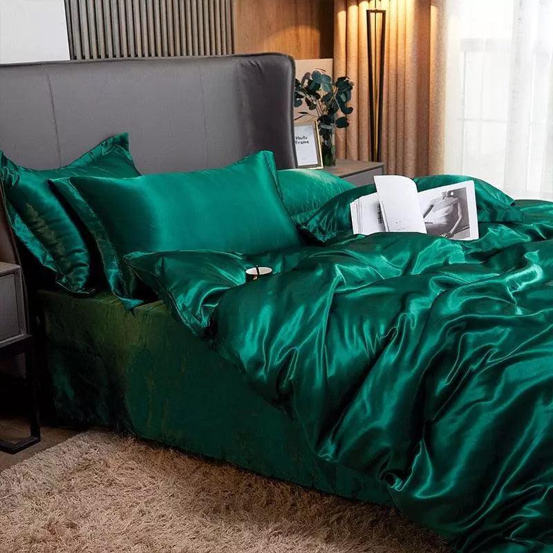 Conjunto de Roupas de Cama de Cetim Funnry™ 4 Peças / Luxo & Requinte para seu quarto! - ModernLar