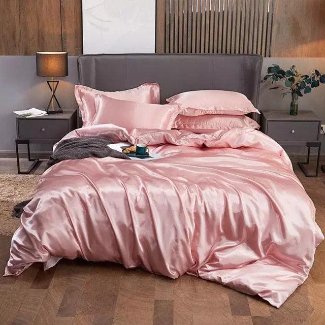 Conjunto de Roupas de Cama de Cetim Funnry™ 4 Peças / Luxo & Requinte para seu quarto! - ModernLar