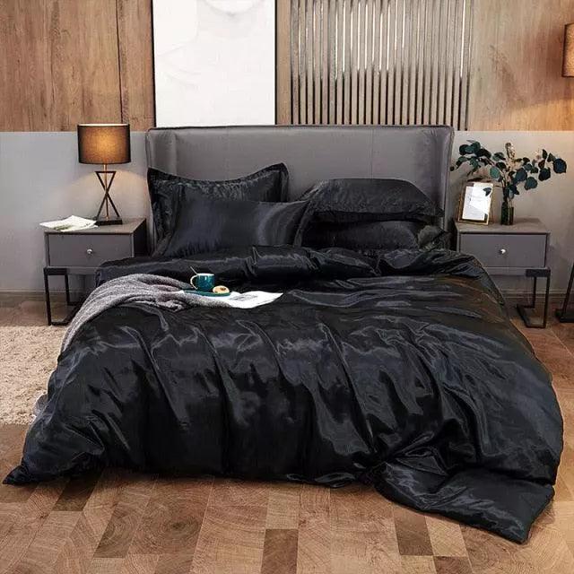 Conjunto de Roupas de Cama de Cetim Funnry™ 4 Peças / Luxo & Requinte para seu quarto! - ModernLar