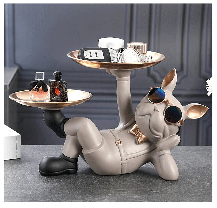 Escultura Doguinho Garçom - Feita em Resina - ModernLar