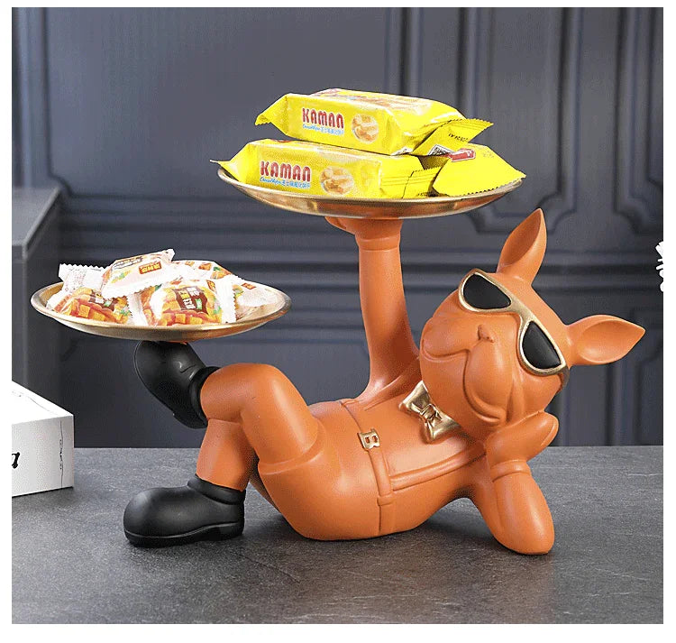 Escultura Doguinho Garçom - Feita em Resina - ModernLar