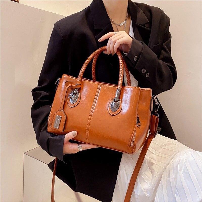 Bolsa Feminina Clássica Boston™ / Dupla Alça em Couro PU - ModernLar
