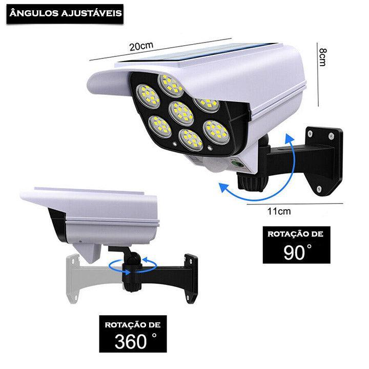Holofote Solar RayCam™ com Desing de Câmera de Segurança / Iluminação Potente e Econômica para seu Lar! - ModernLar