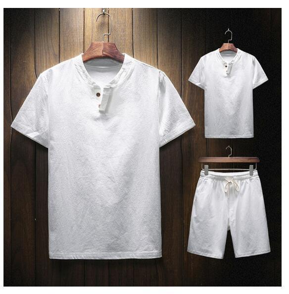 Conjunto Masculino Shorts e Camiseta Plus Size em Linho - LinhoPlus Set / Sinta a Qualidade do Linho em um Conjunto Plus Size pensado para Você - ModernLar