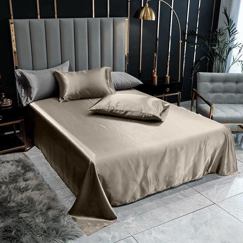 Conjunto Majestic - Lençol de Seda Cetim + Fronhas + Lençol Superior - ModernLar