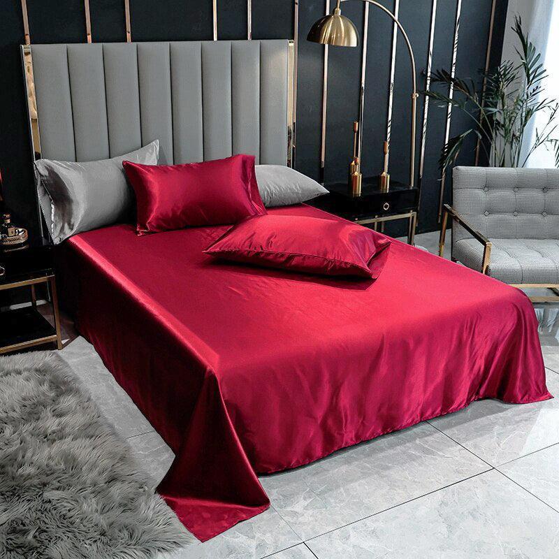 Conjunto Majestic - Lençol de Seda Cetim + Fronhas + Lençol Superior - ModernLar