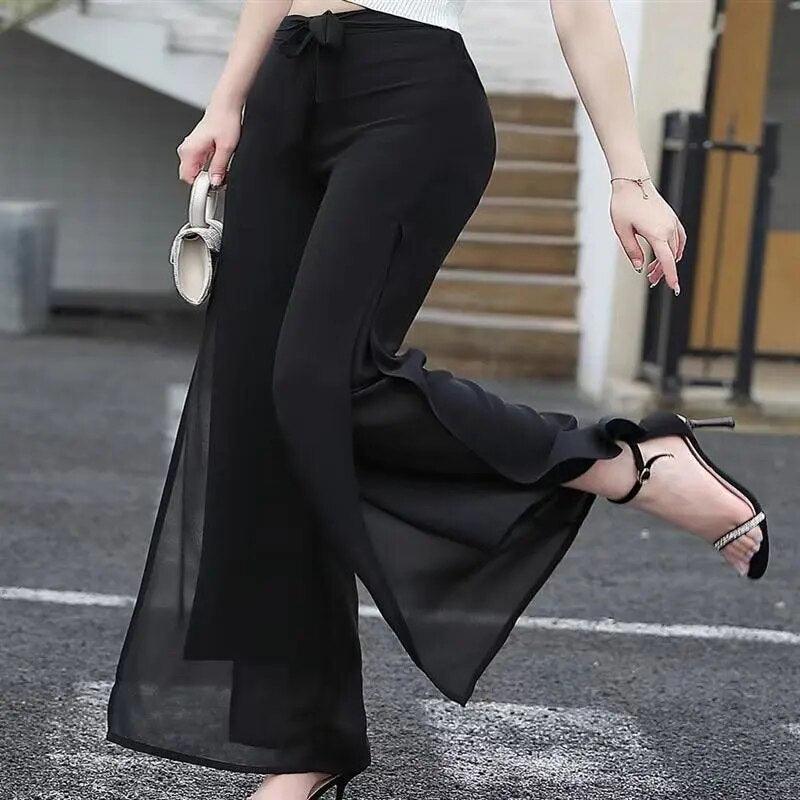 Calça Venezia™ em Chiffon Dupla Camada / A Calça da Mulher que Esbanja Luxo, Leveza & Exclusividade! - ModernLar