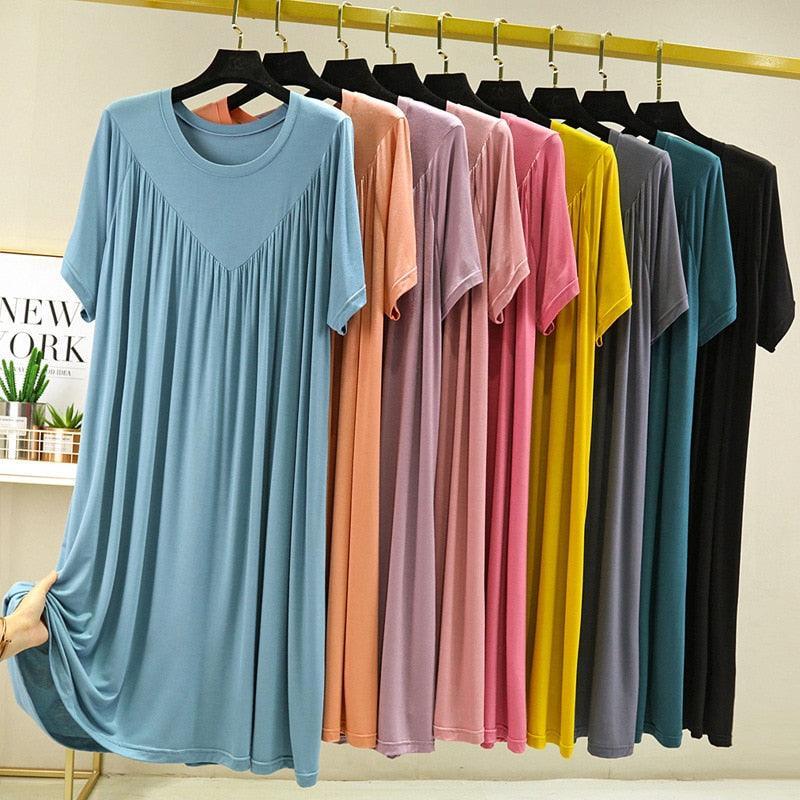 Vestido Emma™ Estilo Camisola em Modal - ModernLar