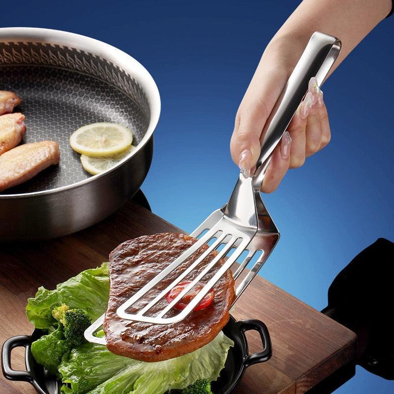 Espátula em Aço Inox Para Manuseio de Alimentos / Transforme sua Cozinha com a Espátula em Aço Inox -Praticidade e Elegância em Um Só Produto! - ModernLar