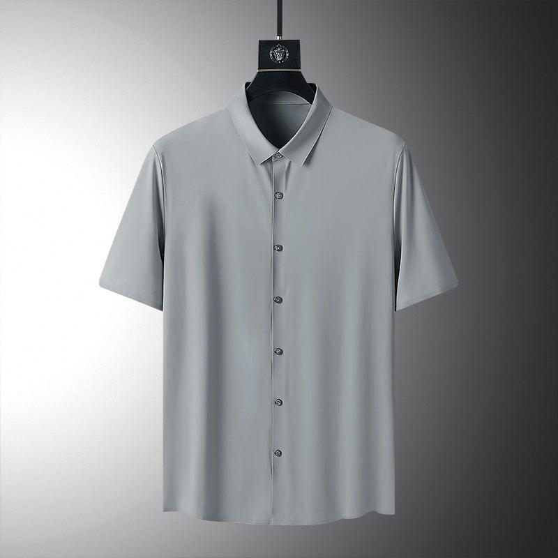 Camisa Social Manga Curta em Seda Gelo - Alto Padrão / Um toque de elegância em seu guarda-roupa! - ModernLar