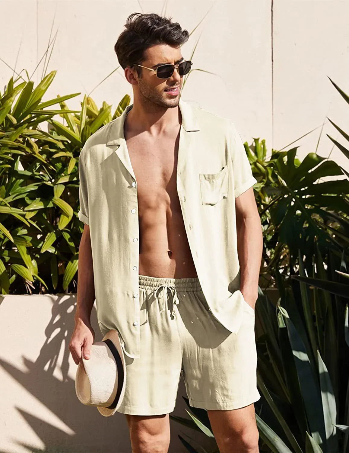 Conjunto Praiano Camisa Manga Curta + Shorts / Top Verão 22/23 - ModernLar
