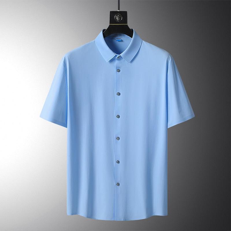 Camisa Social Manga Curta em Seda Gelo - Alto Padrão / Um toque de elegância em seu guarda-roupa! - ModernLar