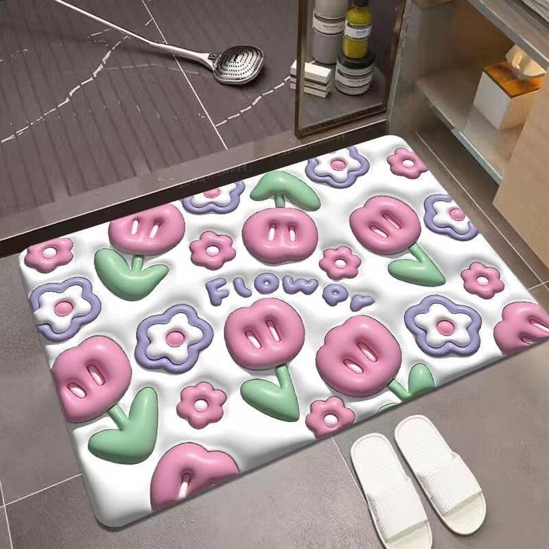 Tapete Coreano Antiderrapante - Flowers - ModernLar