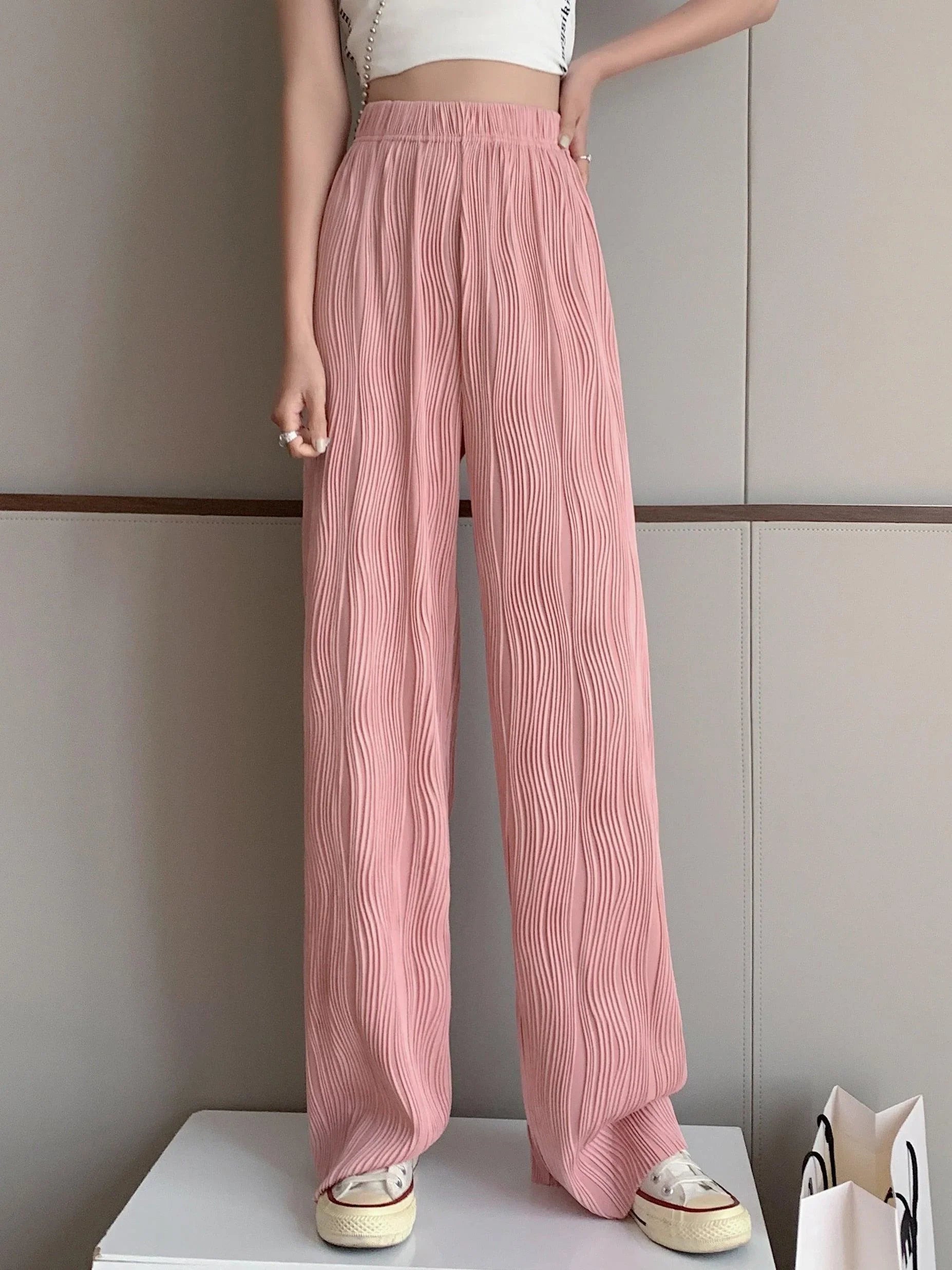 Calça Strips Ondulada em Seda Gelo / Conforto & Estilo Sem Igual! - ModernLar