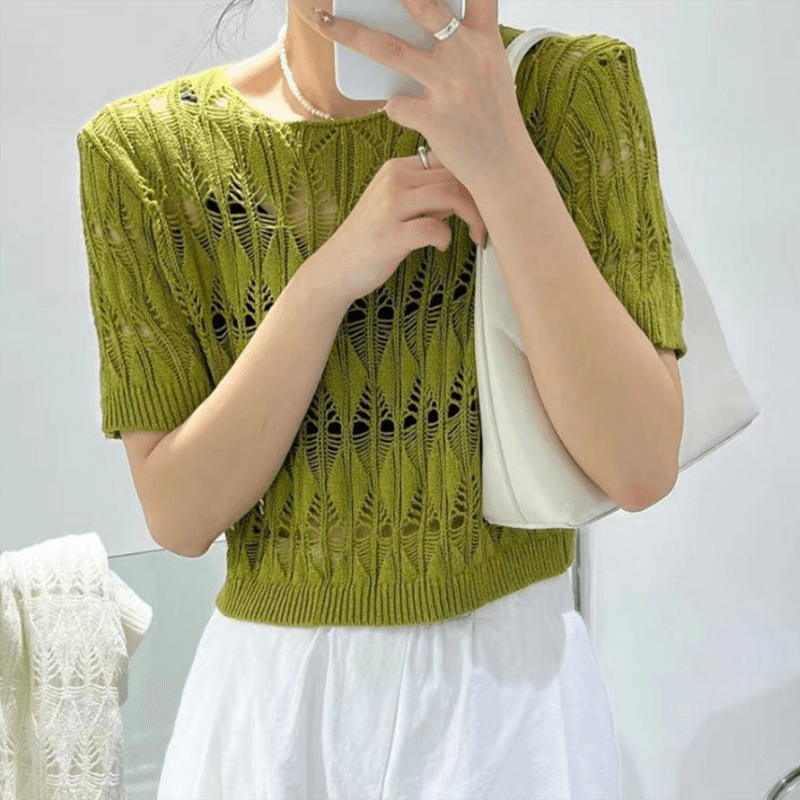 (Promoção Compre 1, Leve 2) Blusinhas Iolanda Em Tricot Artesanal / Duplo Charme e Sofisticação Feitos à Mão! - ModernLar