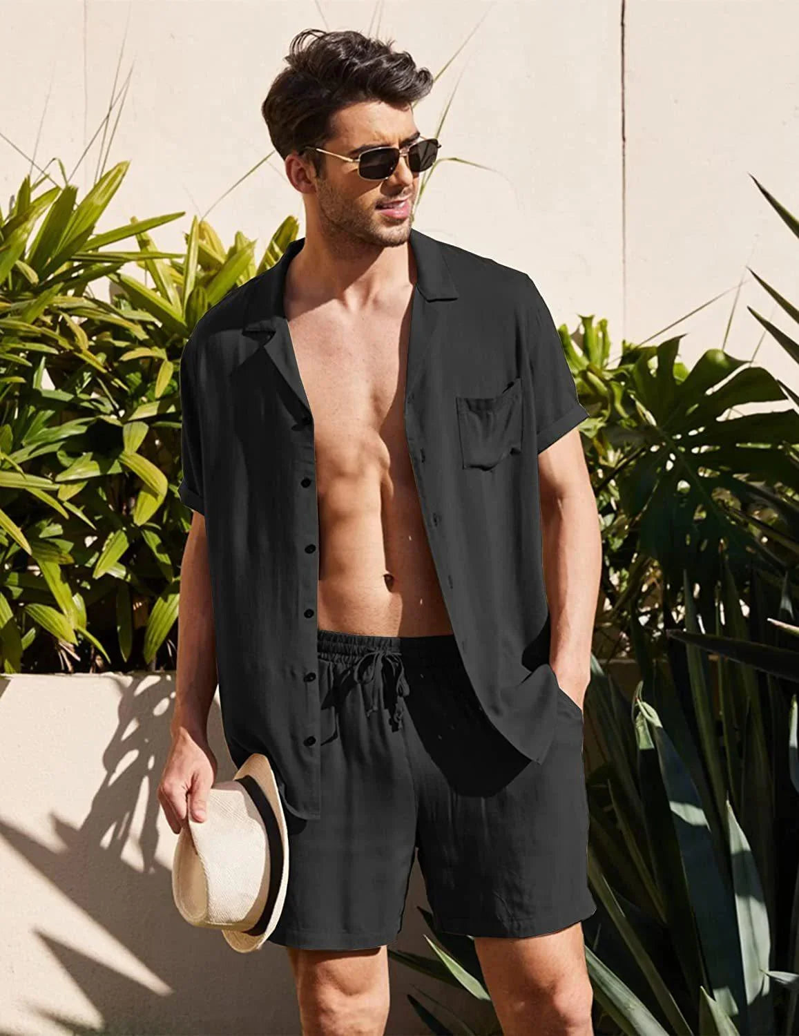 Conjunto Praiano Camisa Manga Curta + Shorts / Top Verão 22/23 - ModernLar