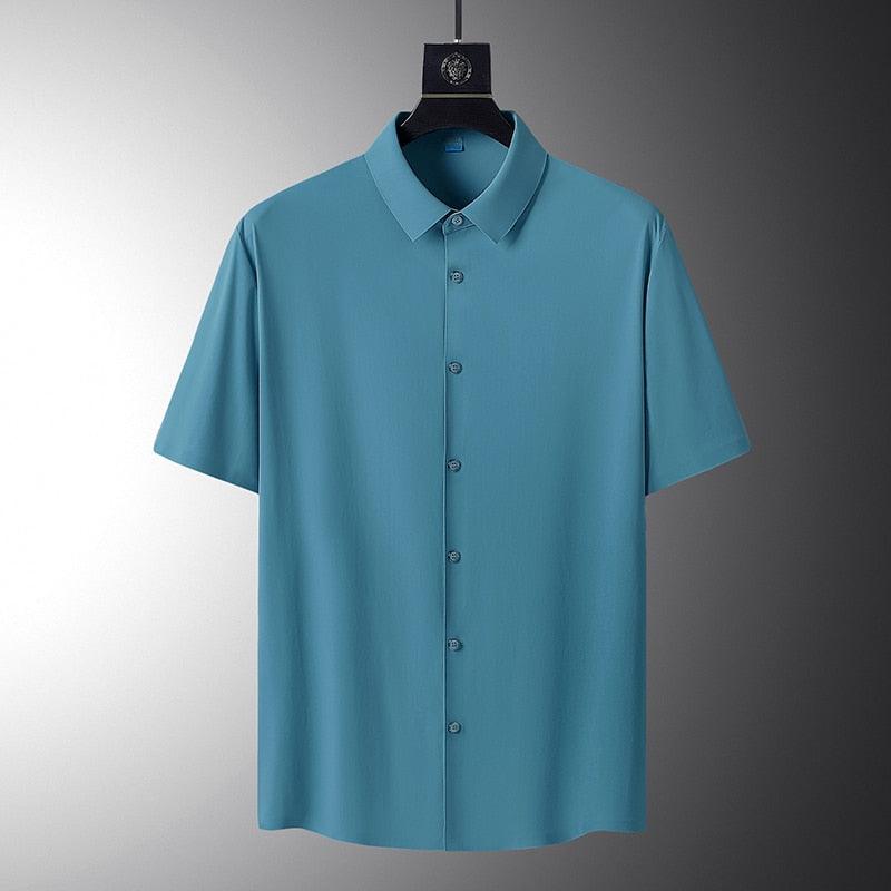 Camisa Social Manga Curta em Seda Gelo - Alto Padrão / Um toque de elegância em seu guarda-roupa! - ModernLar