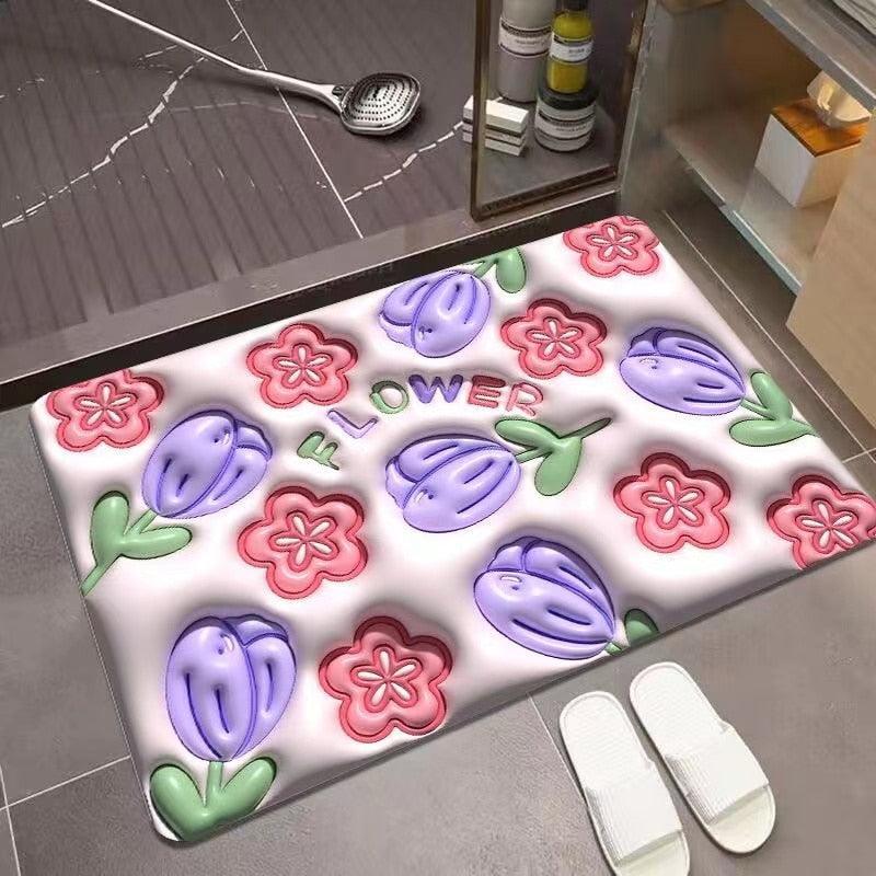 Tapete Coreano Antiderrapante - Flowers - ModernLar