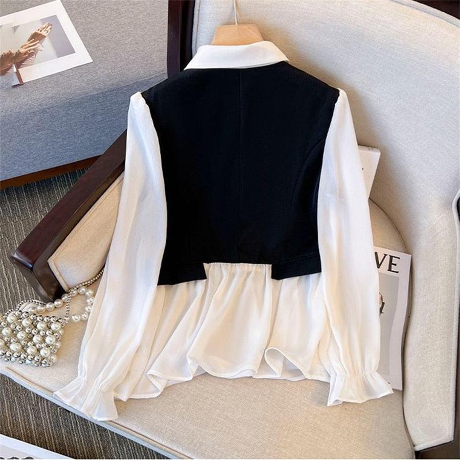 Conjunto Executivo Montelier (camisa com blazer sobreposto + calça) / O conjunto da mulher que se garante! - ModernLar