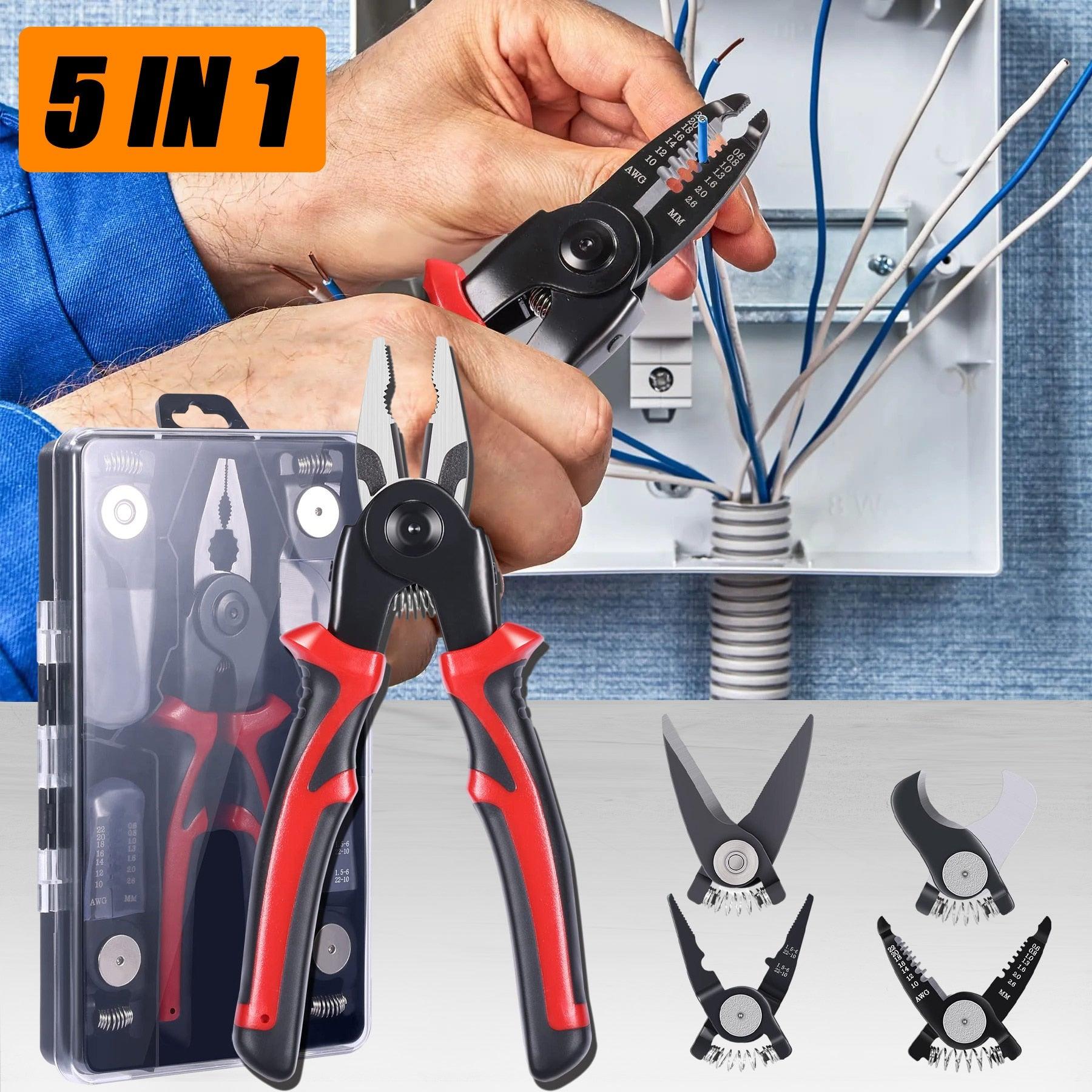 Alicate 5 em 1 em Aço - ForceOne/ 5 Diferentes Pontas Para Todas as Tarefas Necessárias no Dia a Dia! - ModernLar