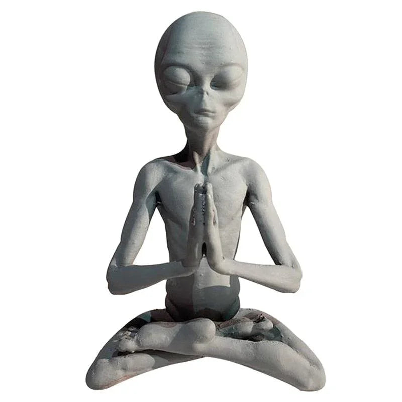 Escultura em Resina Alienígena Meditando - ET Bilu - ModernLar