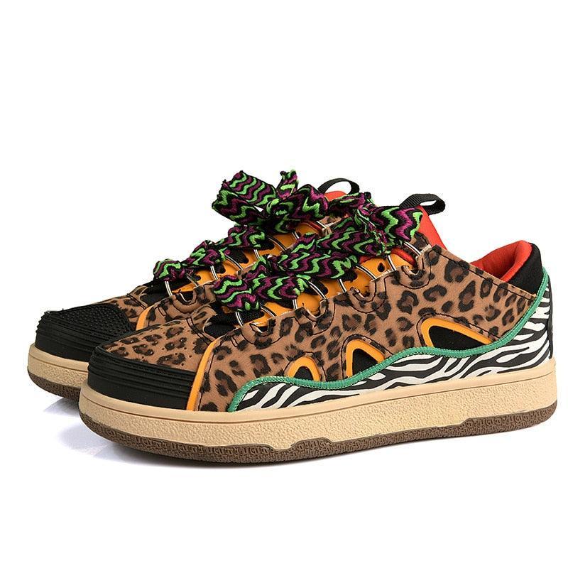 Tênis Unissex de Grife - Leopard Print / Domine as Ruas com Estilo Selvagem! - ModernLar