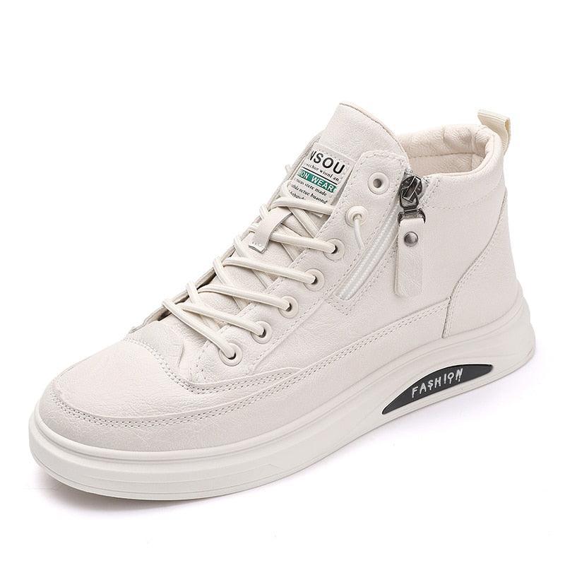 Tênis Masculino em Couro P.U - Fashion White /A escolha certa para quem quer se destacar! - ModernLar