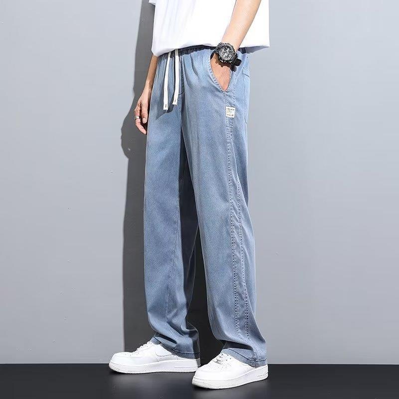 Retro americana Street Solto Straight-Leg Bordada Jeans Mulheres