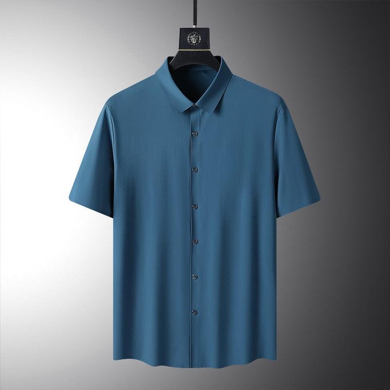 Camisa Social Manga Curta em Seda Gelo - Alto Padrão / Um toque de elegância em seu guarda-roupa! - ModernLar