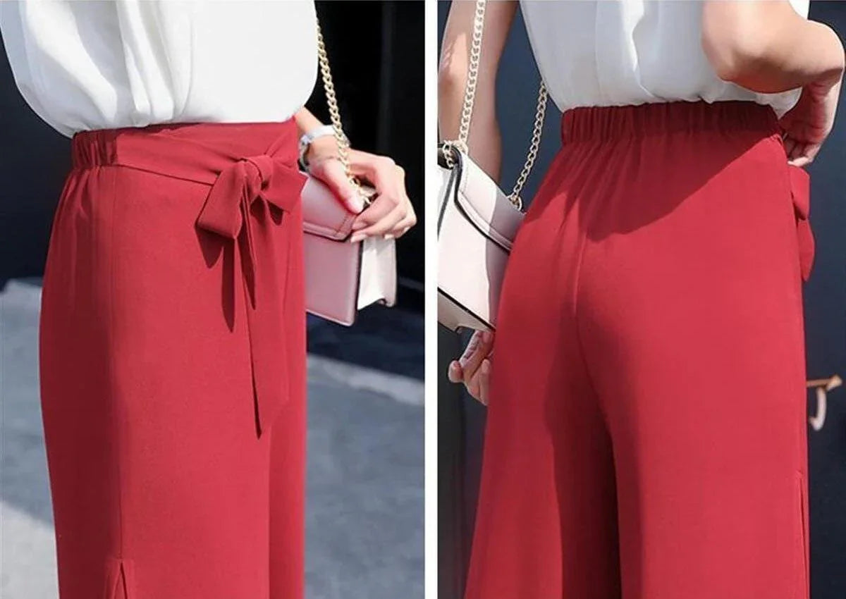 Calça Venezia™ em Chiffon Dupla Camada / A Calça da Mulher que Esbanja Luxo, Leveza & Exclusividade! - ModernLar