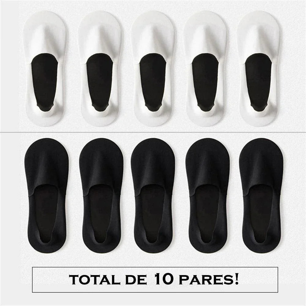 Meia Invisível em Seda Gelo 10 Pares / Tecnologia Antibacteriana e Antitranspirante - ModernLar
