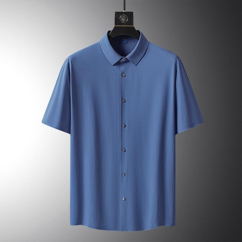 Camisa Social Manga Curta em Seda Gelo - Alto Padrão / Um toque de elegância em seu guarda-roupa! - ModernLar