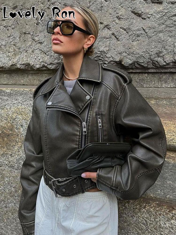 Jaqueta Feminina em Couro P.U com Cinto Primavera - WinterEssence / Uma Combinação Perfeita de Elegância e Versatilidade! - ModernLar