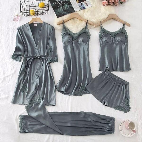 Conjunto SweetDream 5 Peças em Cetim de Seda - ModernLar