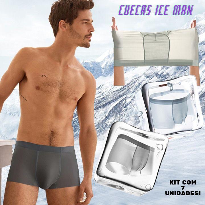 4PCS Cueca Box ICE SILK - Respirável, Confortável e Anti Odor