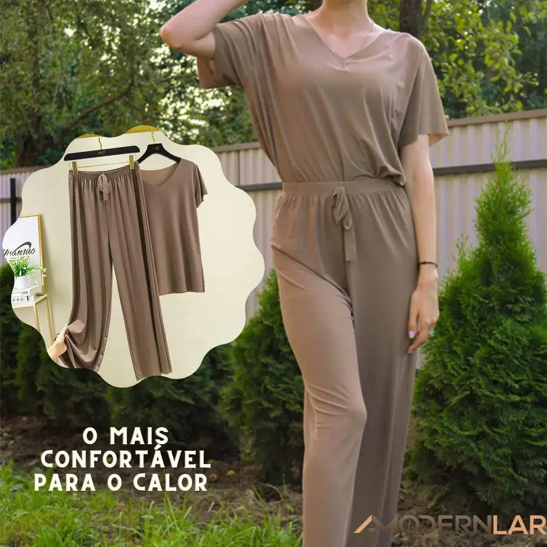 Conjunto Gentle Camiseta + Calça / Nova tendencia verão 2022! - ModernLar