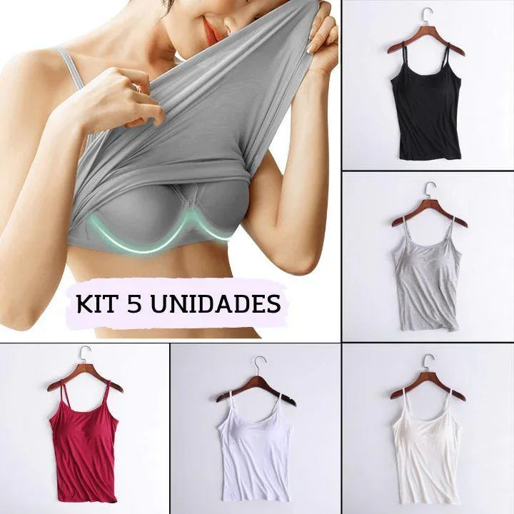 Kit 5 Unidades Camisola Sutiã Fresh™ / Nova Tendencia Primavera Verão 2023! - ModernLar