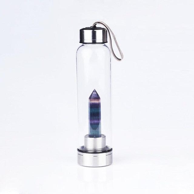 Garrafa com Cristal Natural (Cristaloterapia) - ModernLar