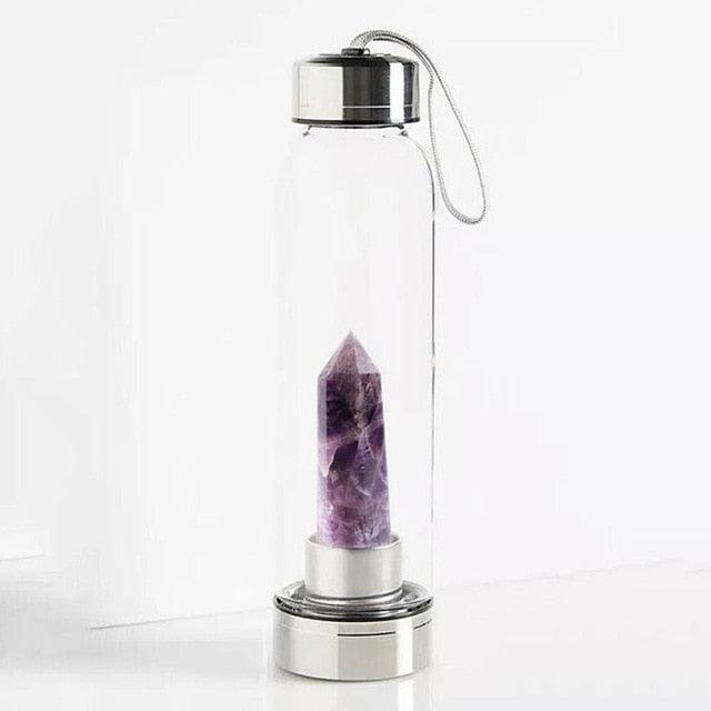 Garrafa com Cristal Natural (Cristaloterapia) - ModernLar