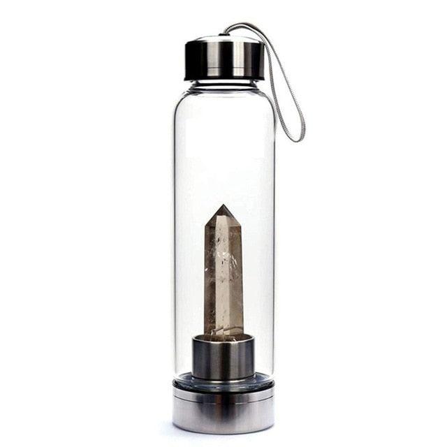 Garrafa com Cristal Natural (Cristaloterapia) - ModernLar