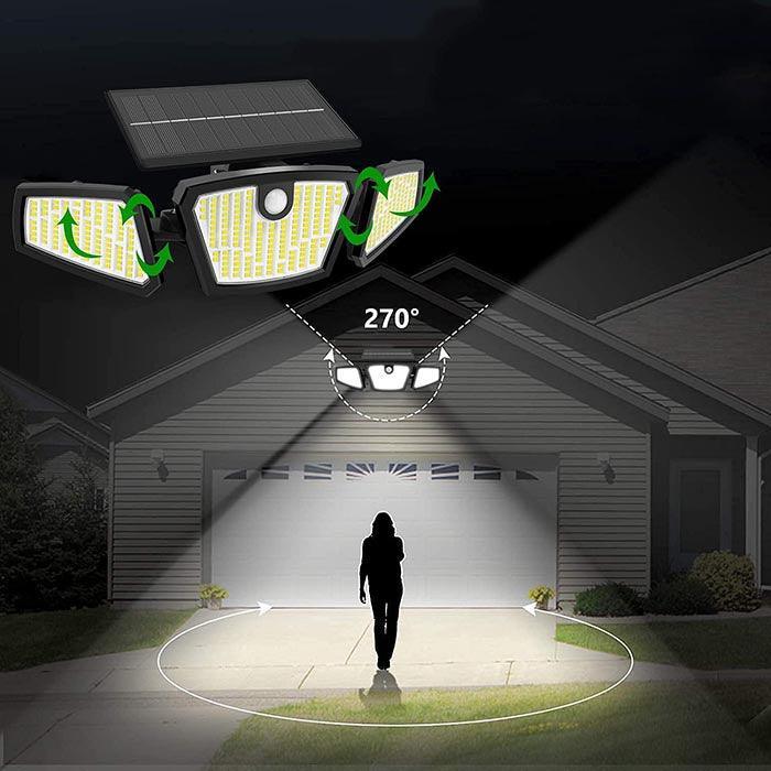 PAINEL SOLAR COM 3 CABEÇAS PARA ILUMINAÇÃO EXTERNA - ModernLar